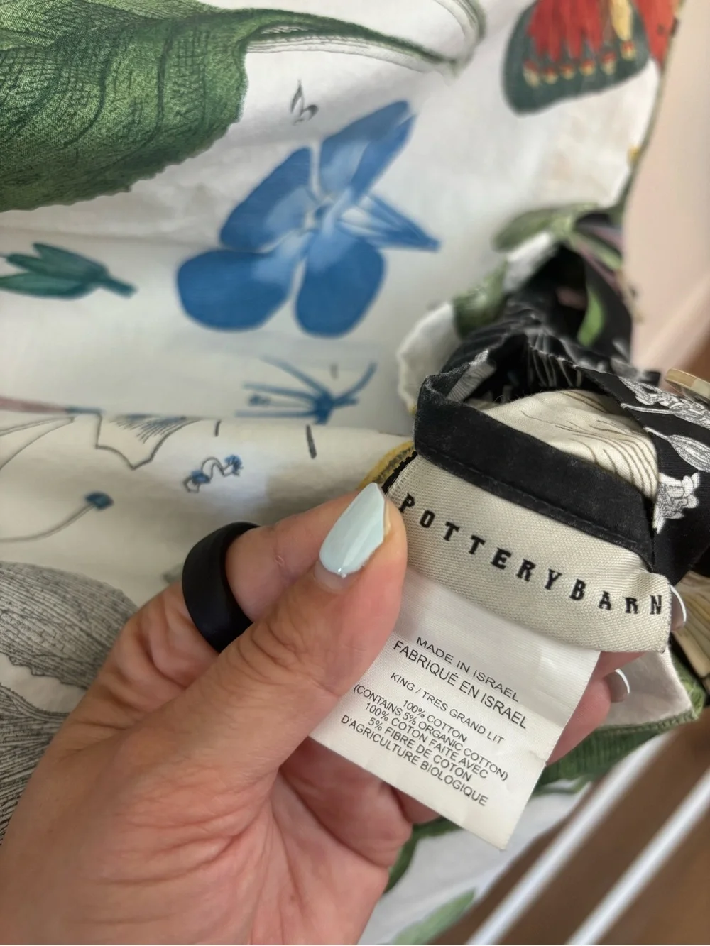 Pottery Barn Poppy Percale Reversible Duvet Cover | 100% cotton | King Size